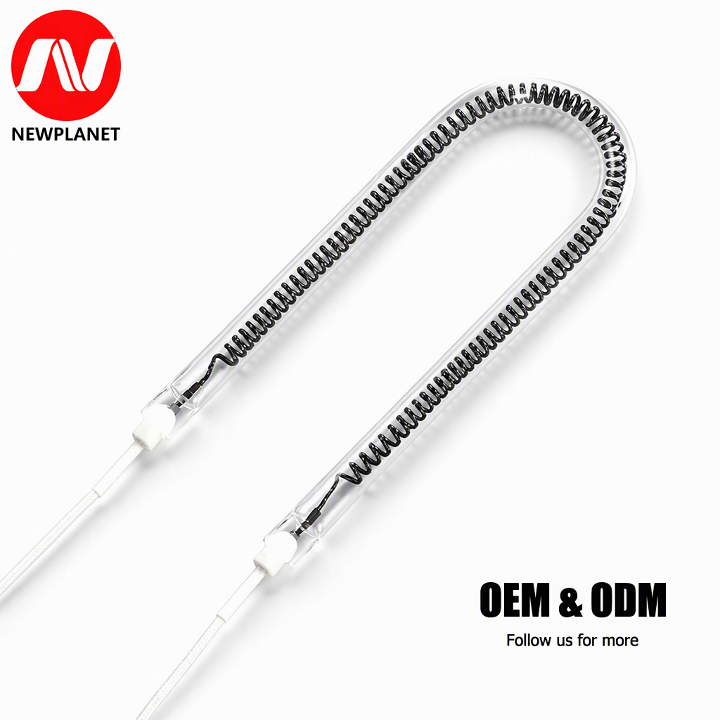U Shaped Carbon Fiber Halogen Quartz Infrared Heating Tube