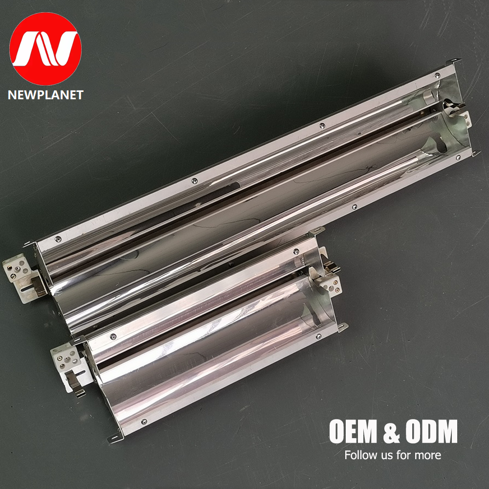 Industrial Aluminum UV Lamp Reflector Arc Focus Parabolic Molded Anodized UV Dryer System Accessory