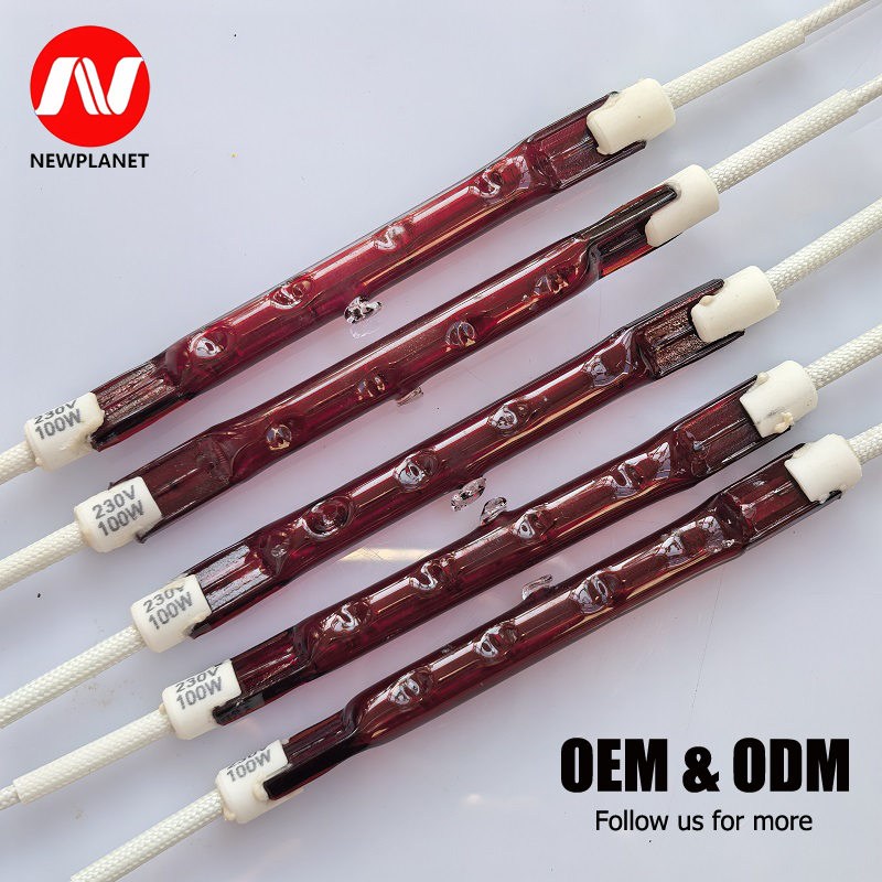 R7s J118 Ruby Quartz Infrared Heating Lamp Double-Wound Tungsten Filament For Therapy Heaters