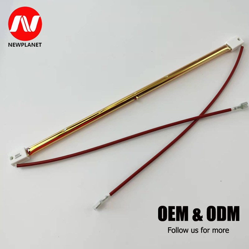 Customized SK15 Ceramic Full Gold Short Wave 1100W Halogen Infrared Heat Lamp for Screen Printing
