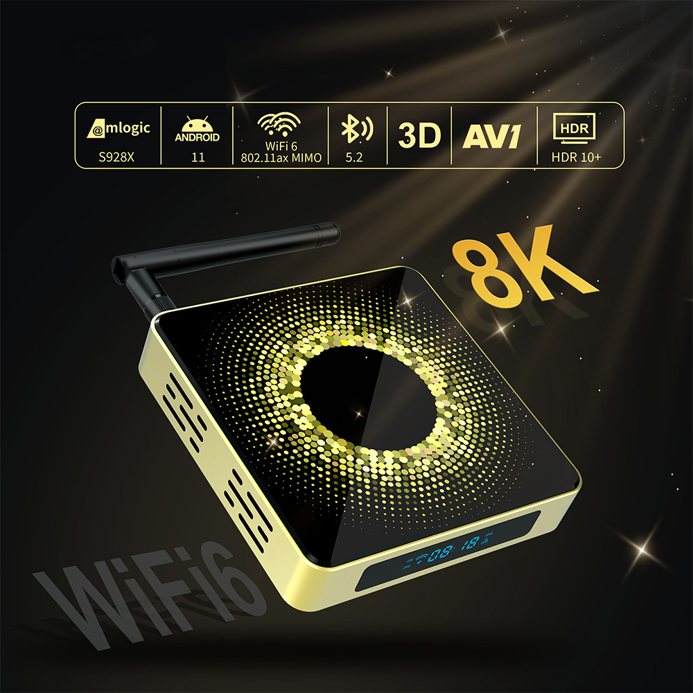 Amlogic S928X Android 11 WiFi 6 8K Ulta HD 8G RAM TV Box