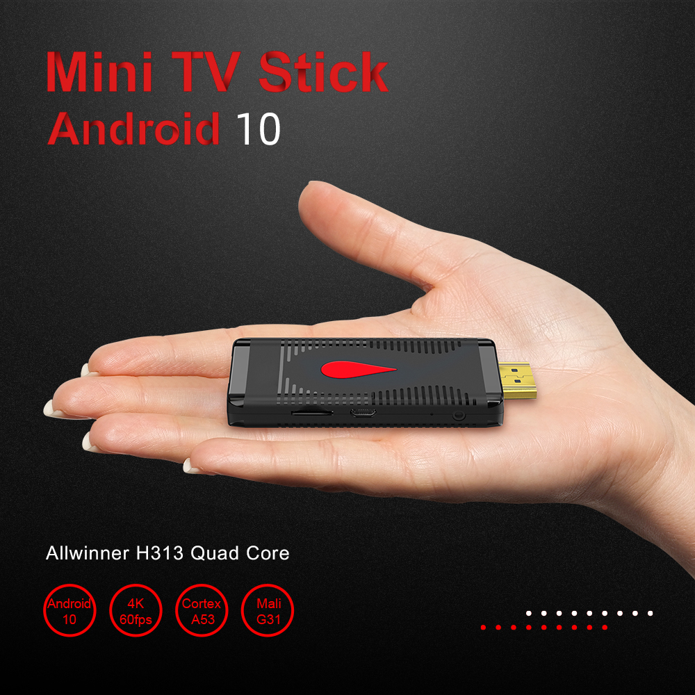 Mini TV Stick Allwinner H313 Android 10 4K Dongle
