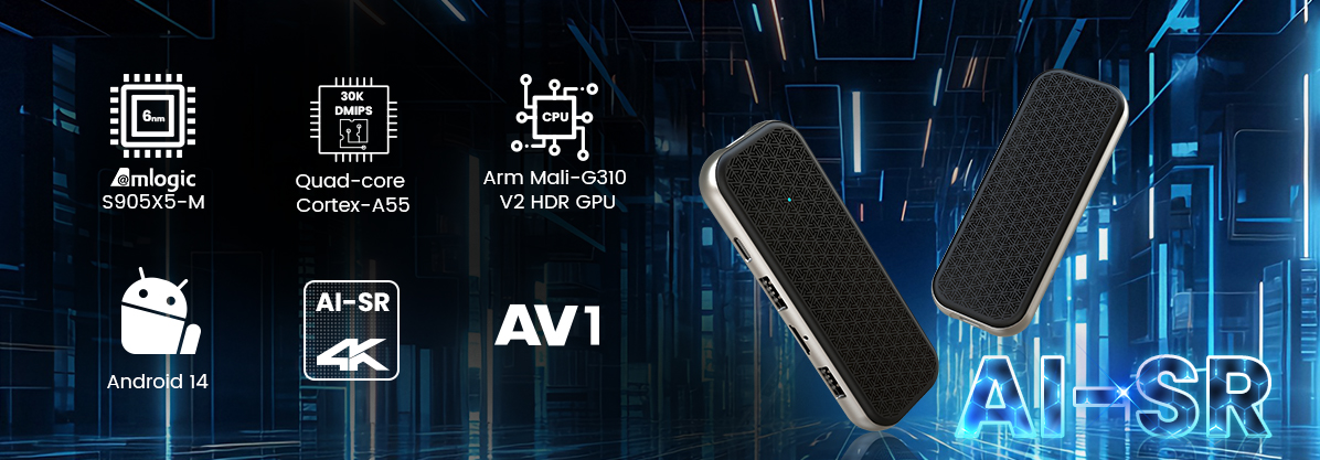 Personalizza Amlogic S905X5M Quad Core Android 14 TV Box