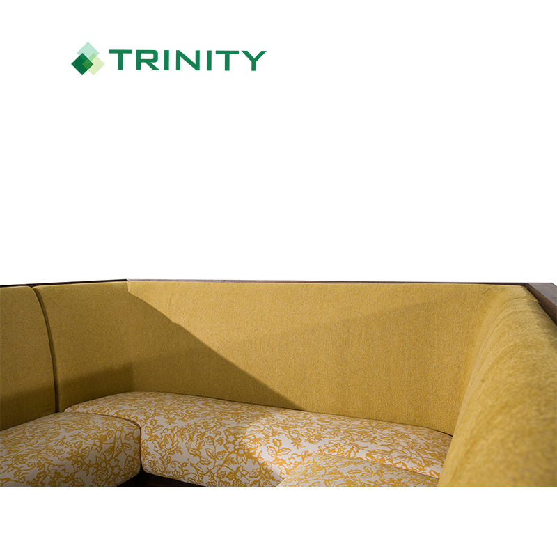Divano componibile per night club a forma di U imbottito moderno giallo personalizzato