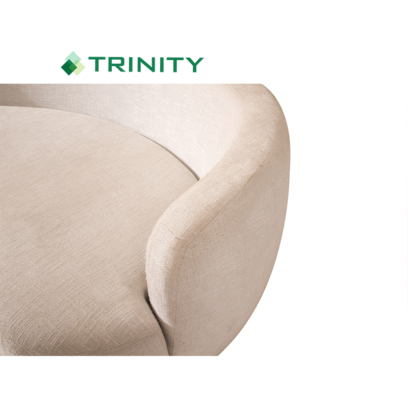 Bespoke Italian Modern Small Velvet White hotel 2 Seat Curved Sofa