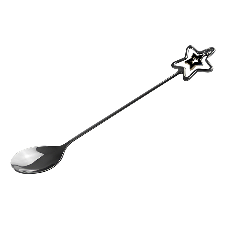 Custom Kitchen Tea Spoon Food Grade Stainless Steel Stars Shape Silver Spoon