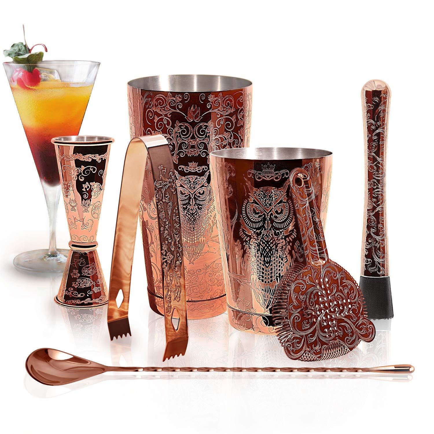 China Etched Copper-Plated 6-Piece Cocktail Set manufacturer
