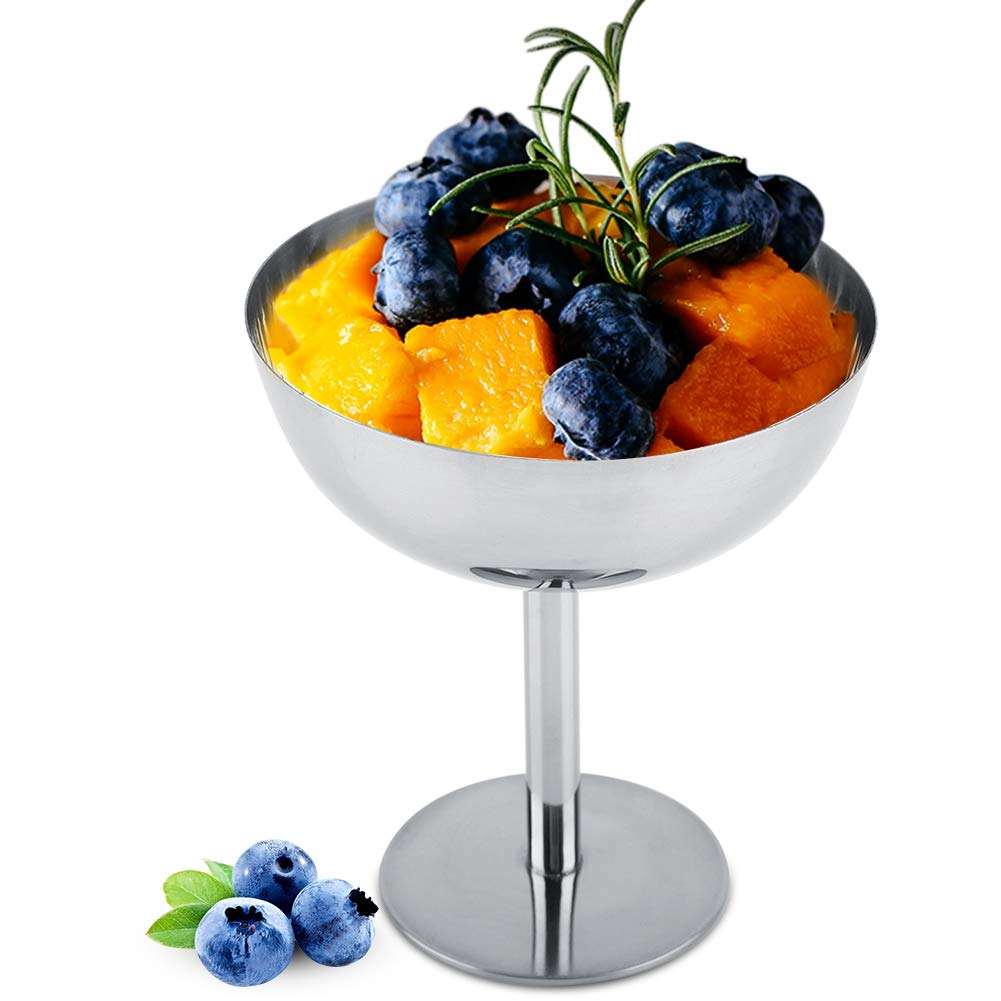 High Quality Ice Cream Cup Stainless Steel Stand Fruit Pudding Dessert Ice Cream Bowl