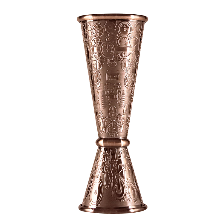 China stainless steel steampunk style cocktail jigger manufacturer,China stainless steel bar tools factory