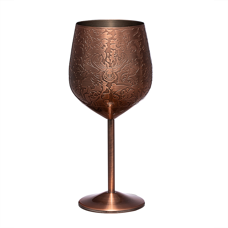 China Etched Copper-Plated Stainless Steel Wine Goblet manufacturer