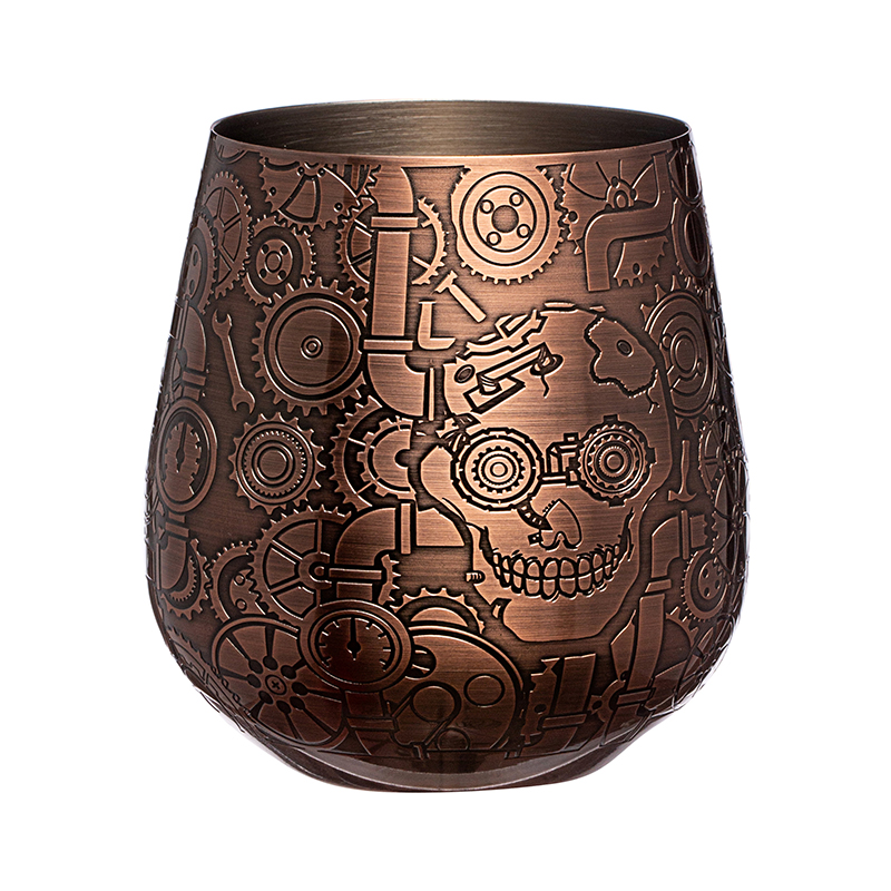 18/8 roestvrijstalen onbreekbare wijnglazen Stemless draagbare wijnbeker