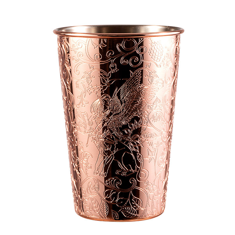 China Etched Copper-Plated Stainless Steel Pint Cup manufacturer