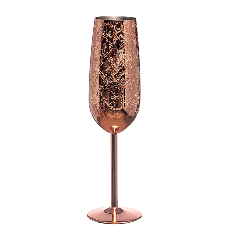China Fairy-Etched Stainless Steel Champagne Flute manufacturer