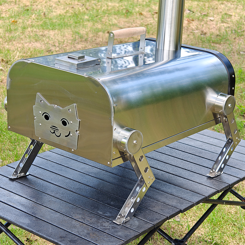 Portable Outdoor Pizza Oven Wood Fired Stainless Steel Pizza Oven For Backyard Party