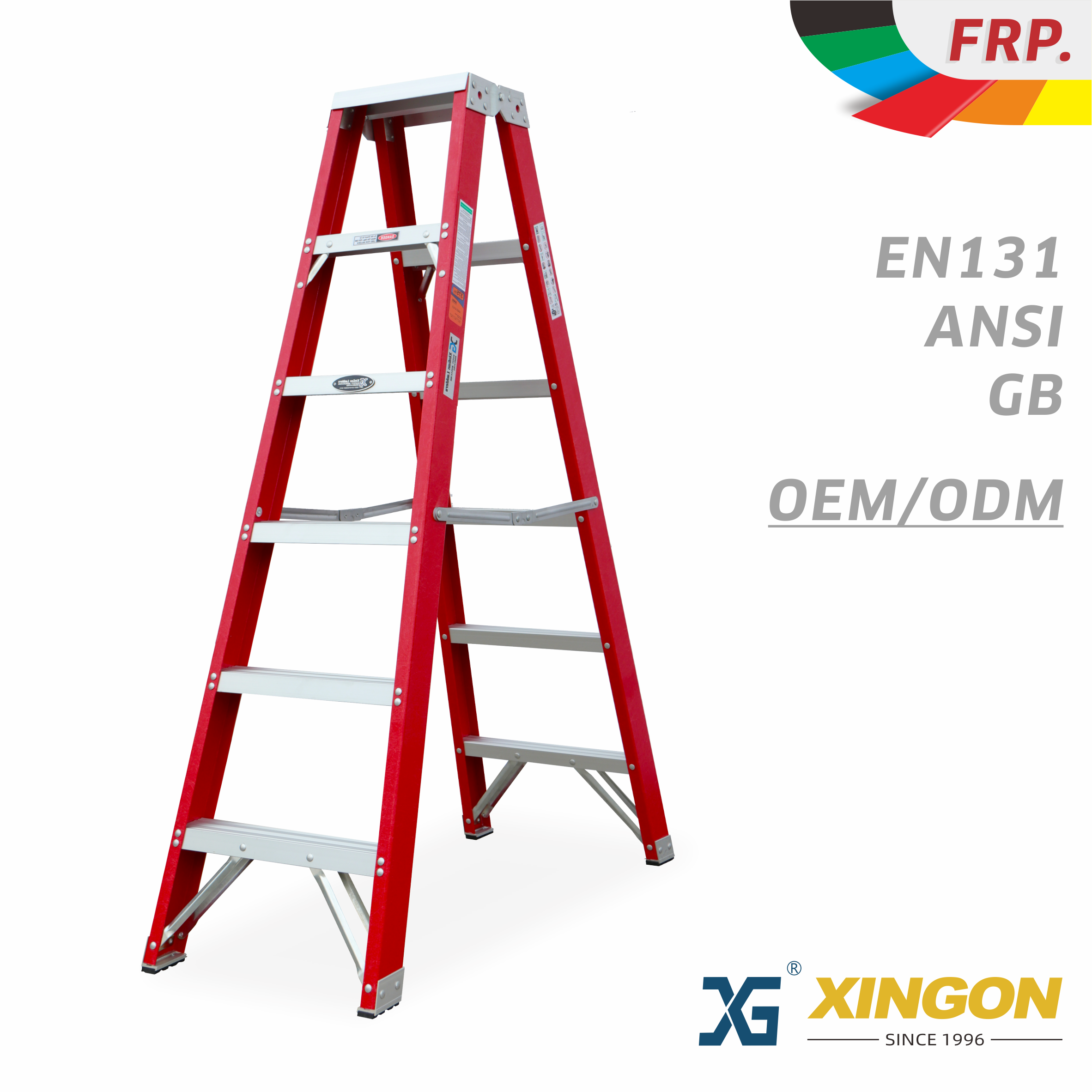 Xingon robuste en fibre de verre Twin Step Echelle EN131/ANSI