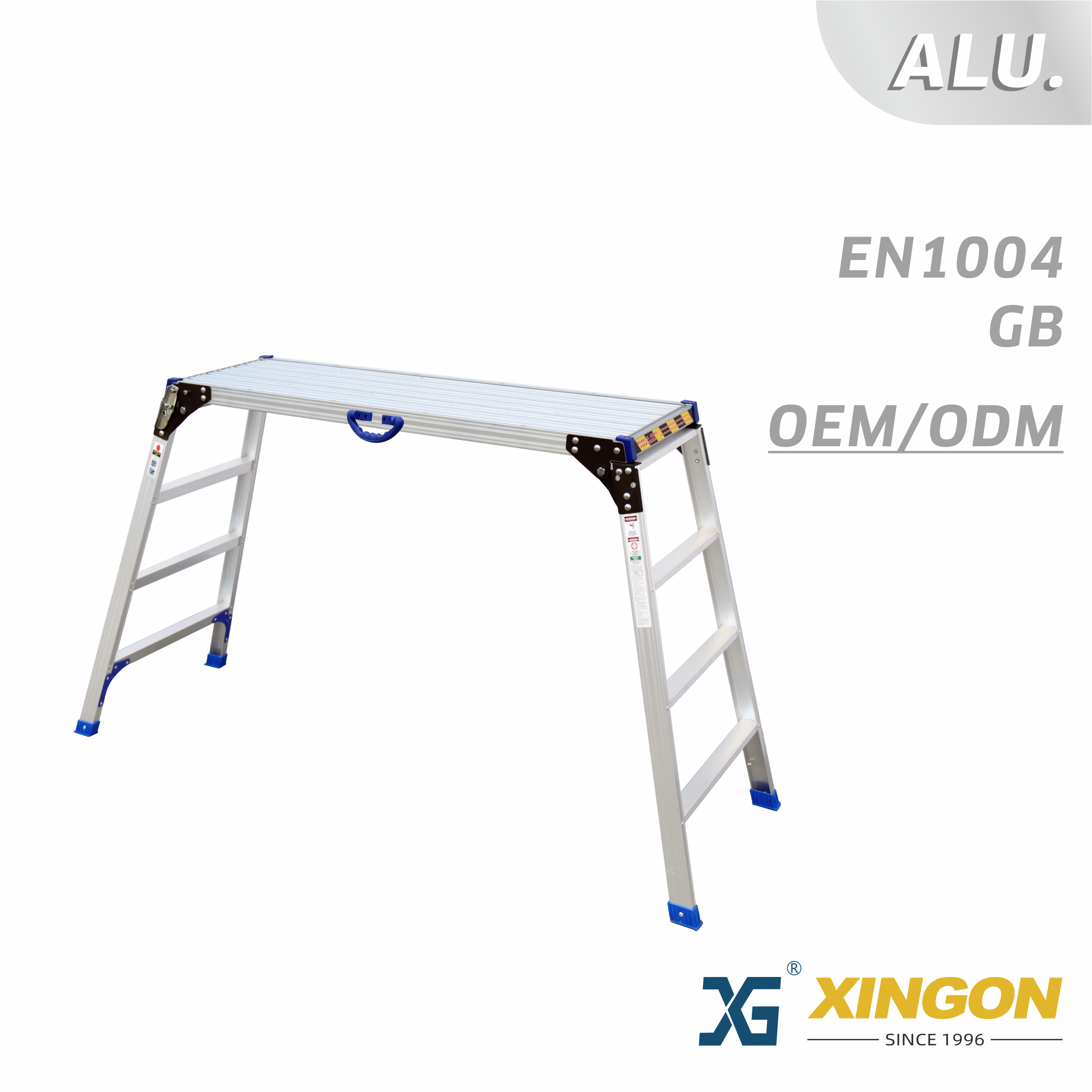 XG-118 aluminum deck working platform step ladder with EN131