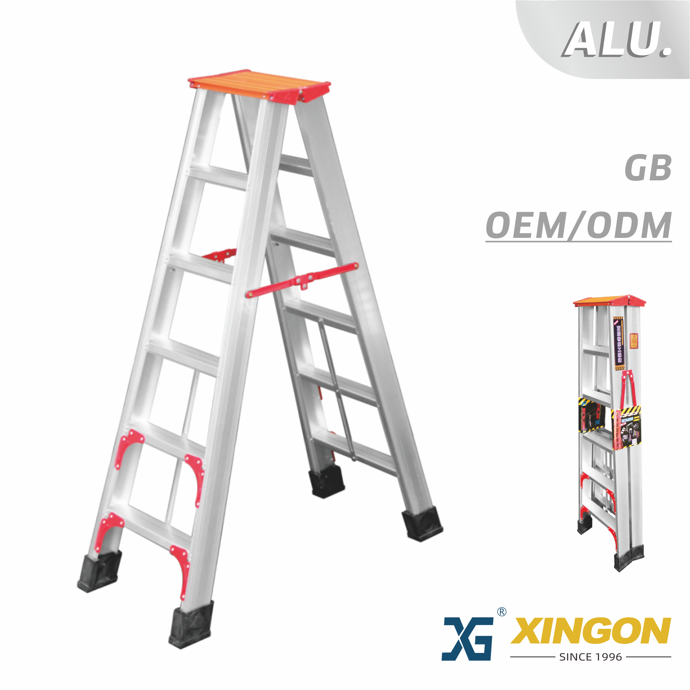 China XG-103A/N 【ALUMINUM】 Double side A Ladder (Heavy Duty) manufacturer