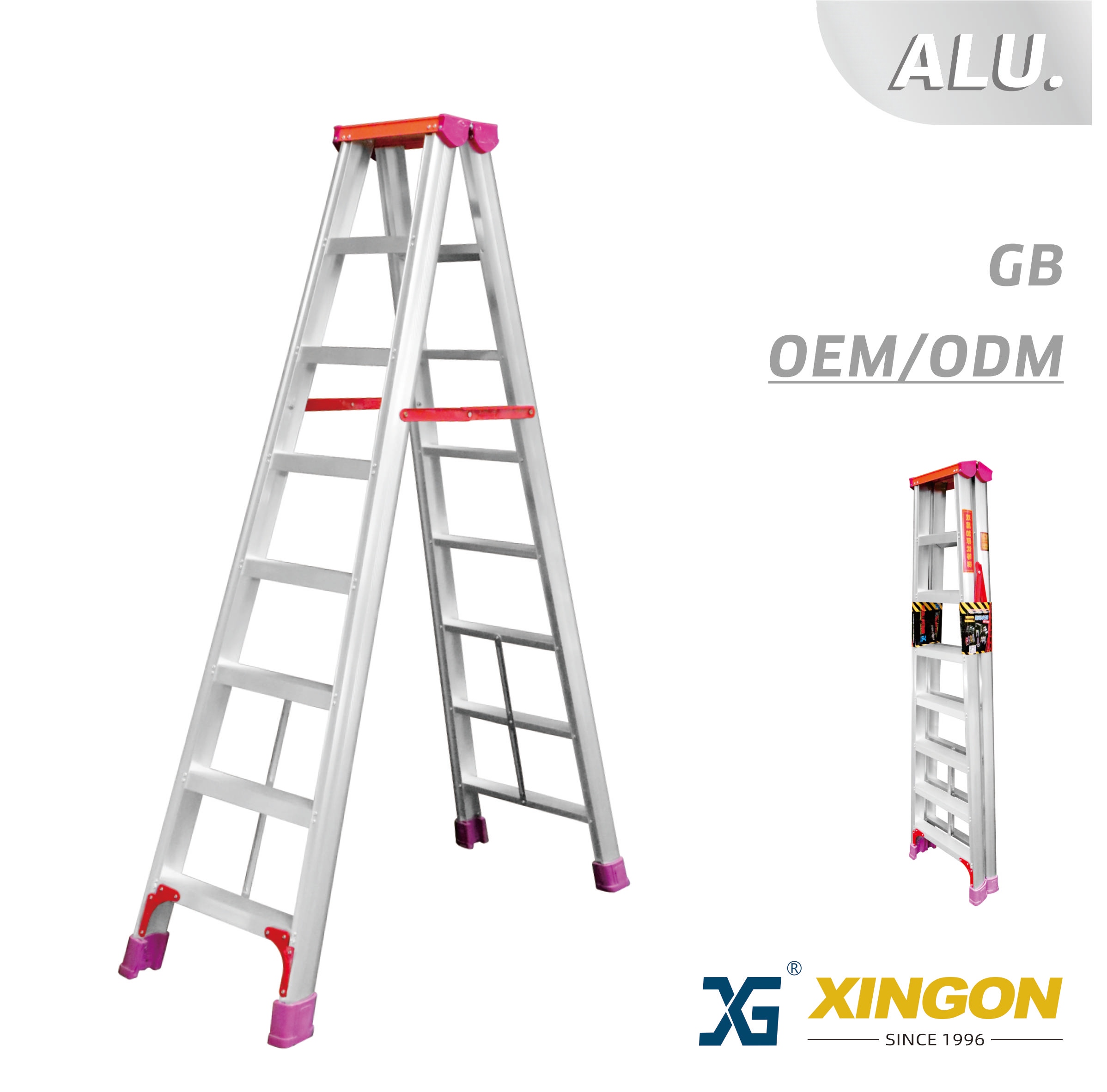 XG-103N 【ALUMINUM】 Double side A Ladder (Heavy Duty)