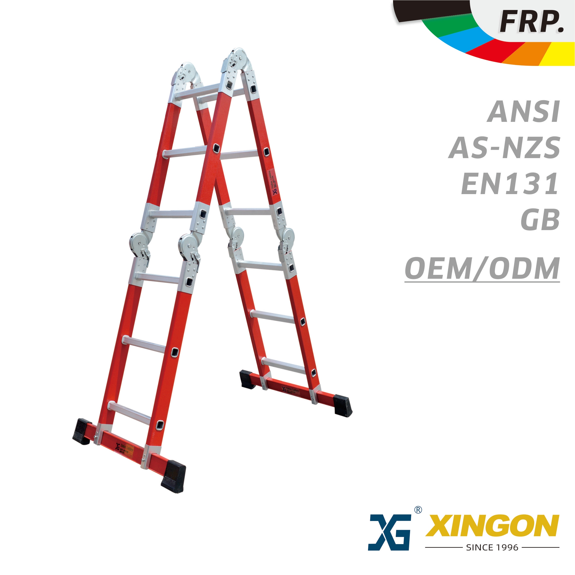 XG-163F/167F【FIBRA DE VIDRIO】 Escalera plegable multiusos