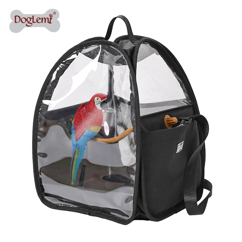 Parrot Bird Portable Backpack Carrier with Perch Feeding Bowl and Tray Pet Bird Outdoor Travel