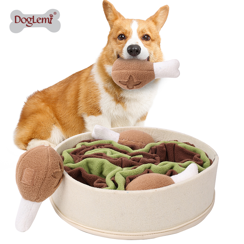 Drumstick Bucket Design Hund, der Spaß hat, IQ-Training, quietschendes interaktives Spielzeug