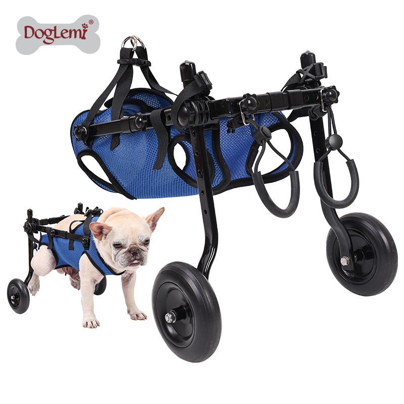 Producto personalizado para perros, venta al por mayor, silla de ruedas plegable ajustable para perros discapacitados/recuperación/mascotas discapacitadas, soporte para patas de perros mayores
