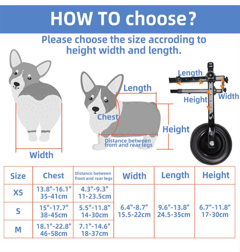 Producto personalizado para perros, venta al por mayor, silla de ruedas plegable ajustable para perros discapacitados/recuperación/mascotas discapacitadas, soporte para patas de perros mayores