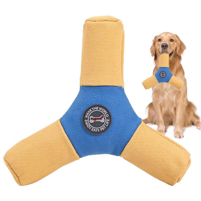 OEM Strong Chewable Canvas Fabric Dog Toy Lightweight Durable Outdoor Fetch Toy