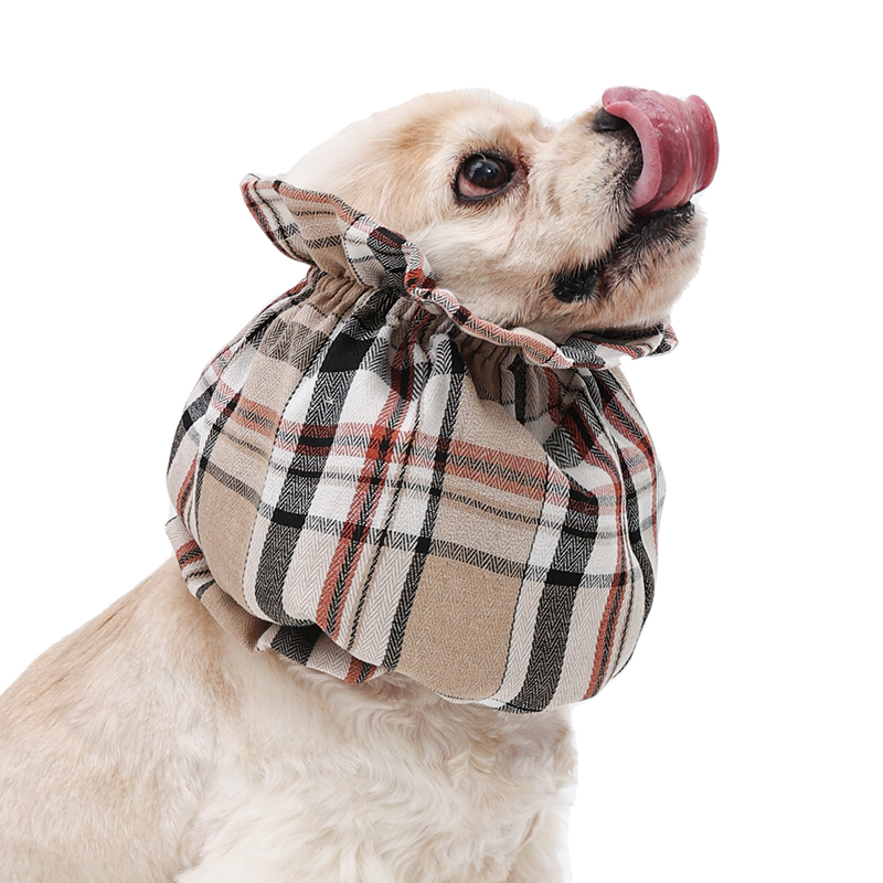 Orejeras para perros Doglemi con logotipo personalizado, protección contra el ruido, estilo de lujo para mascotas, diseño antiarañazos, orejeras de poliéster para perros
