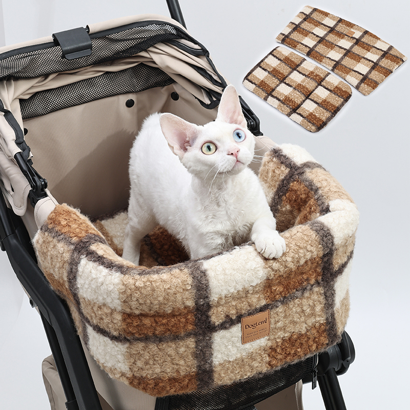 Accessoires de poussette pour animaux de compagnie, Design universel, Style luxueux, facile à laver, housse de coussin pour poussette pour chien