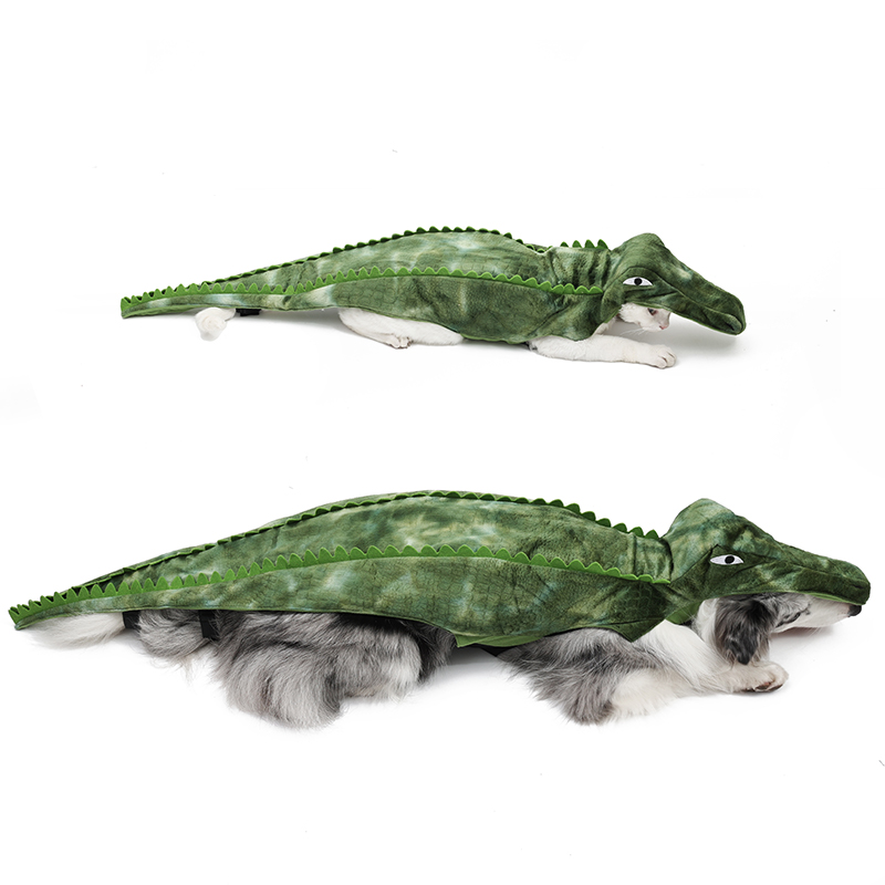 Directo de fábrica suave agradable a la piel cómodo ajuste ropa para mascotas Halloween cocodrilo mascota traje fiesta desgaste
