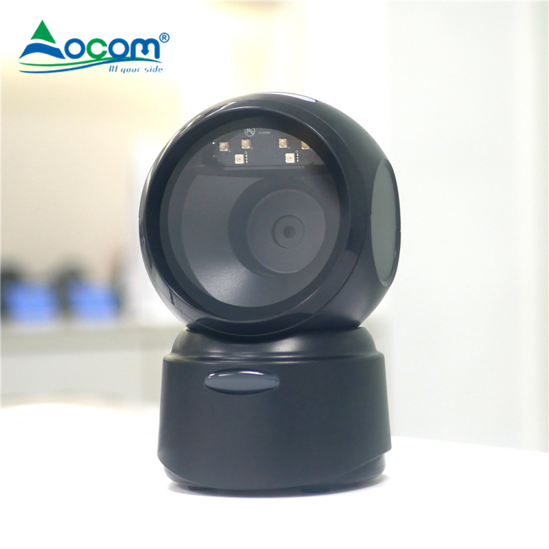 OCBS-T218 متعدد الاتجاهات Handfree 1D 2D الماسحات الضوئية QR قارئ الباركود لأمين الصندوق