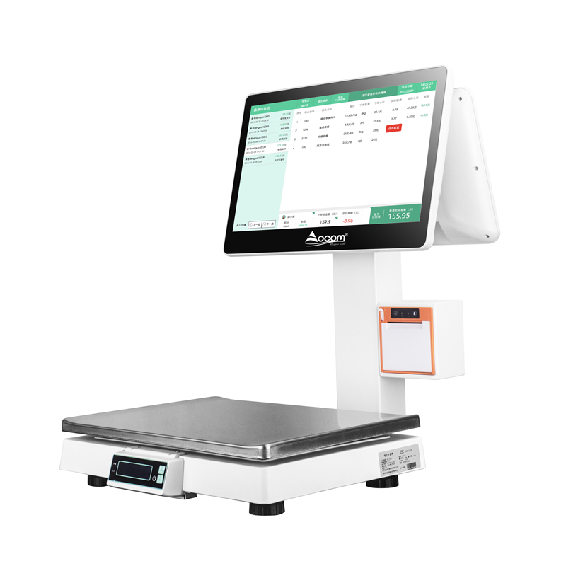 (POS-S003) Système Windows 15,6 pouces tout-en-un POS Balance avec imprimante thermique