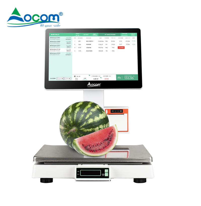 (POS-S003) Edelstahl Hardware Winde Preis Touchscreen Pos Waagen Maschine Digitale 30 kg Elektronische Waage für Obstladen
