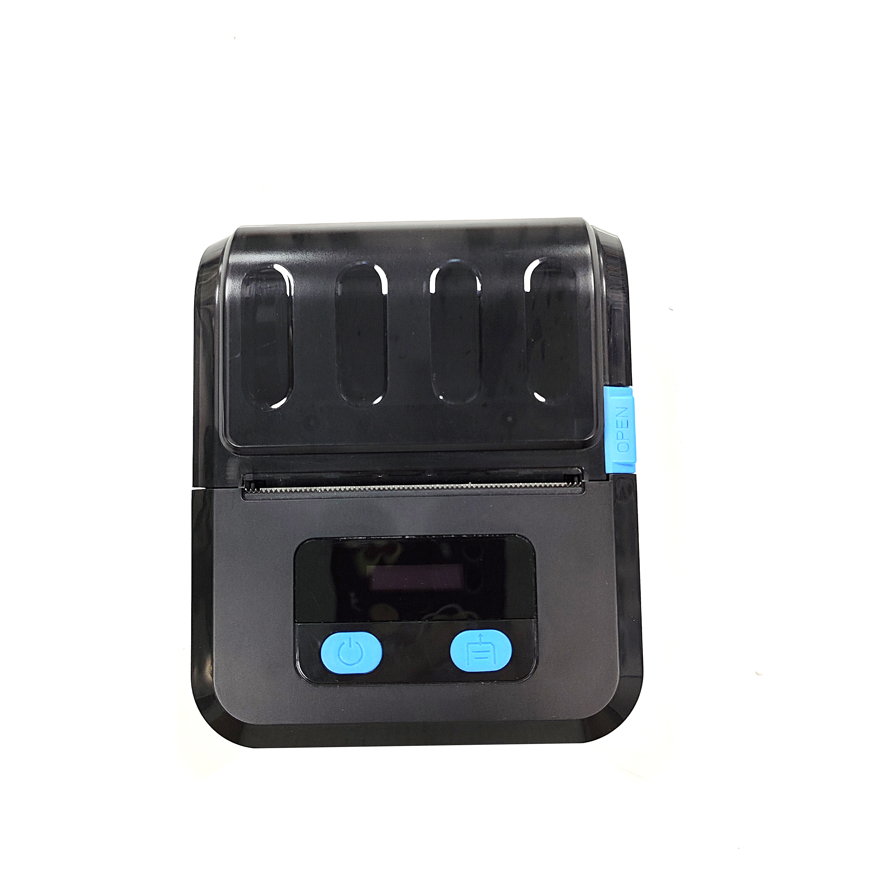 (OCBP-M89)czarna, bezpłatna ręczna, bezprzewodowa mini drukarka kodów kreskowych Bluetooth i USB o średnicy 50 mm