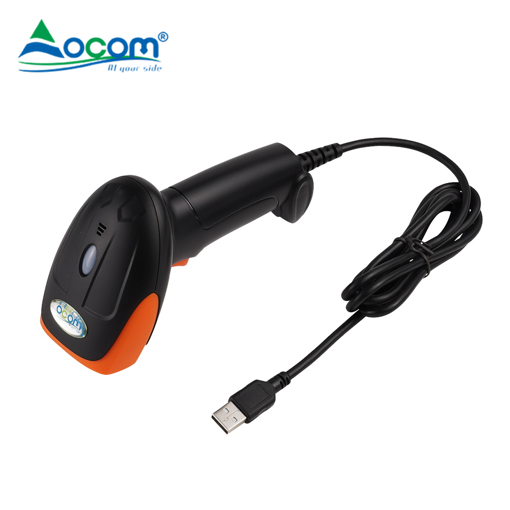 OCOM Scanner di codici a barre portatile cablato 1D 2D Qr Lettore di codici a barre per ricevute Assegno bancario di inventario del registratore di cassa