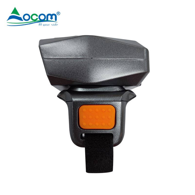 OCOM في الهواء الطلق البسيطة إصبع اليد مسح نقطة البيع اللاسلكية الماسح الضوئي 1D 2D قارئ الباركود الدائري