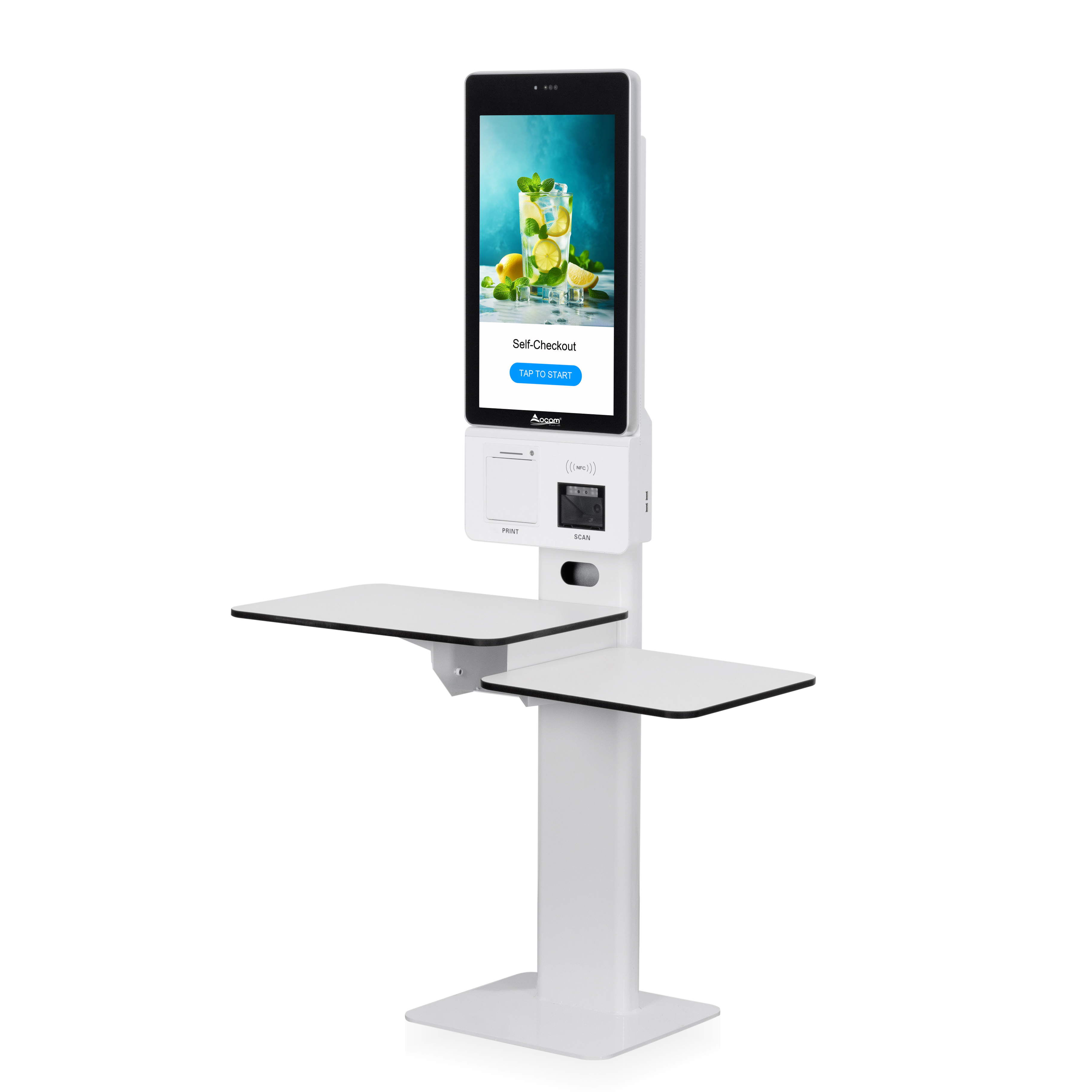 (POS-K004) Quiosques de pagamento de 21,5 polegadas, terminal de informações de venda, display pos, tela sensível ao toque, shopping, pagamento interativo, quiosque de autoatendimento