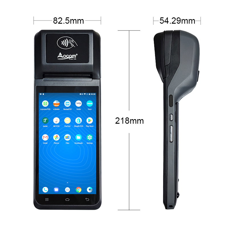 (POS-T2) nfc android8 термопринтер для чеков и этикеток Caisse с двойным экраном pos-терминал pos-машина для отпечатков пальцев