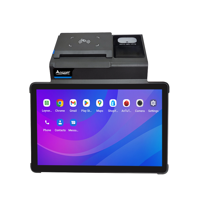 (POS-T1101&POS-T1101R) أندرويد 11 بوصة POS محطة مزودة بطابعة إيصالات حرارية وطابعة ملصقات مقاس 80 مم/58 مم