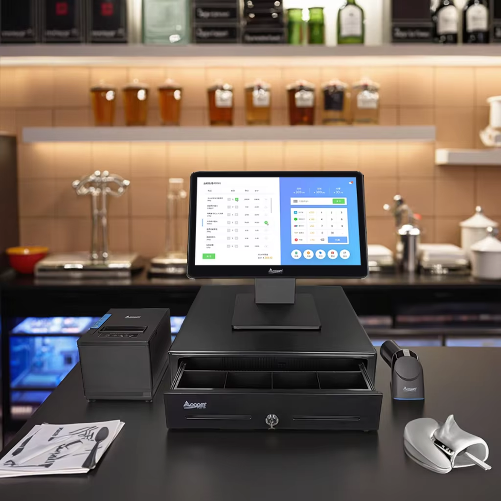 2025 15,6 ίντσες οθόνη αφής Πλήρης POS Μηχανή Cash Register Windows System για σούπερ μάρκετ
