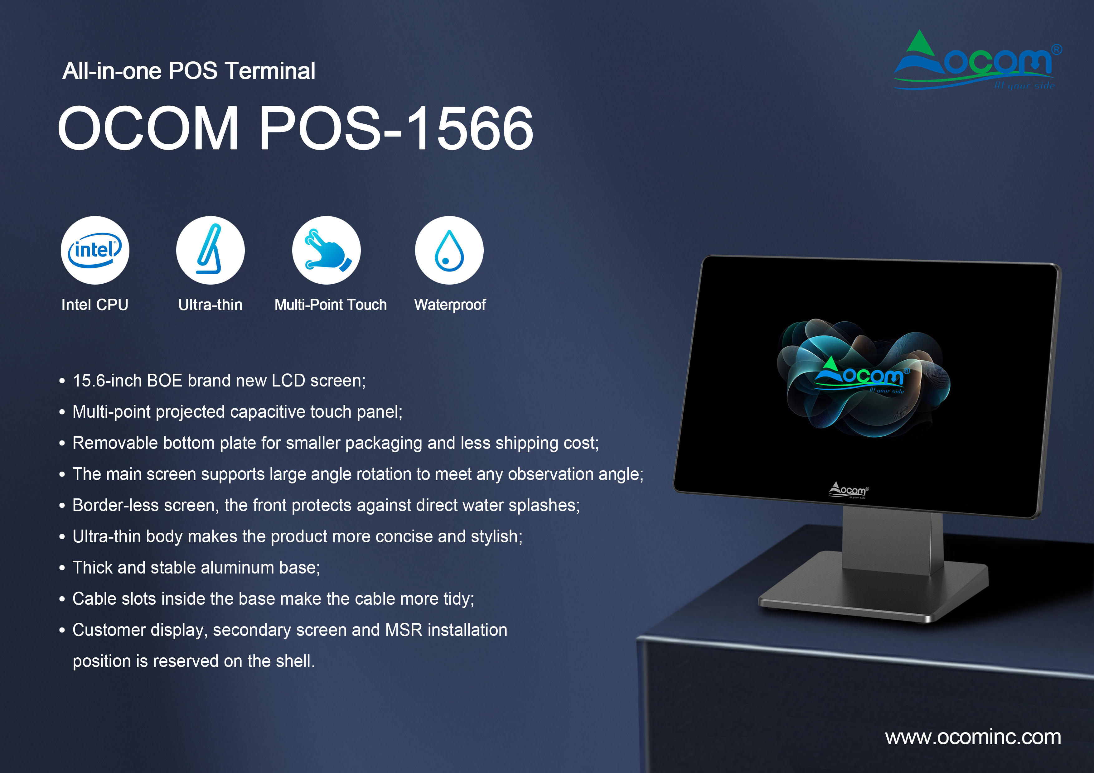 OCOM 15.6 inch one line connection POS, easily detachable secondary screen - COPY - io9kk8 - COPY - u2rk47