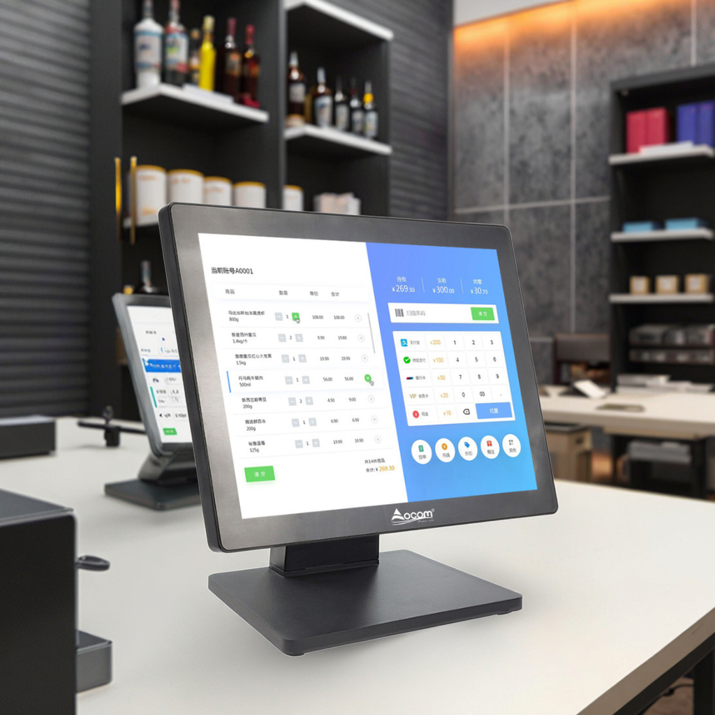 Commercial 15.1 Inch  All in One POS Terminal Touch Screen POS Cash Register for Retail