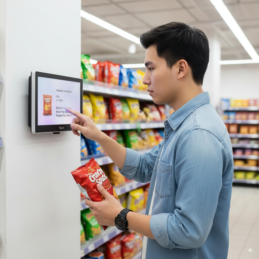 Supermercato di alta qualità da 15,6 pollici di controllo dei prezzi Android con POE
