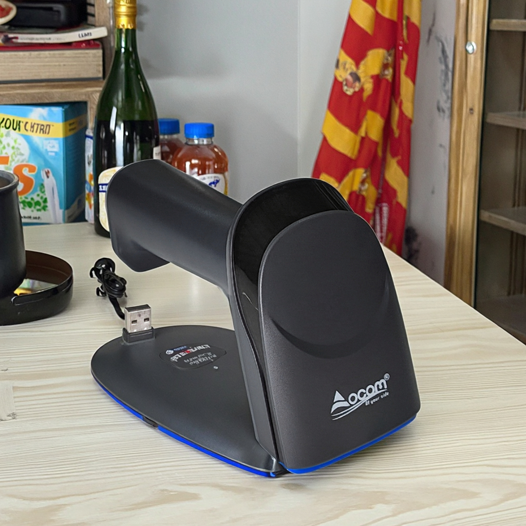 OCBS-W288 OCOM Wireless Barcode Scanner for Logistics Warehouses USB-Connected Bluetooth Handheld Barcode Scanner - COPY - ojecp6