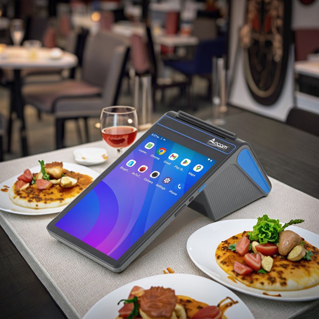 POS-T8 8-дюймовый портативный компьютер Android 13 POS Термопринтер для чеков терминала, 3 ГБ/16 ГБ (58/80 мм) для супермаркетов