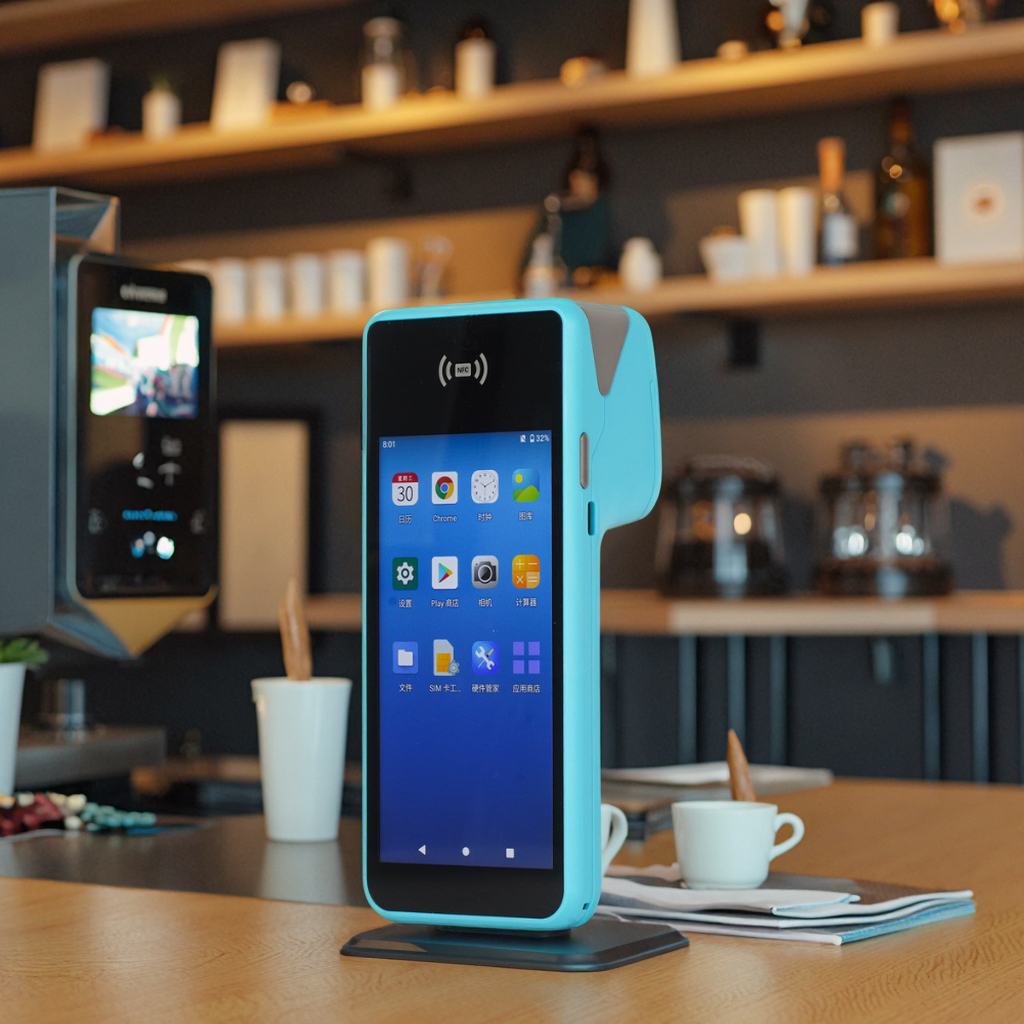 OCOM/Neutral POS-N1 5,5-Zoll-Android POS Terminal mit NFC, Bluetooth, USB, WLAN, 3200-mAh-Akku, 58-mm-Thermodrucker