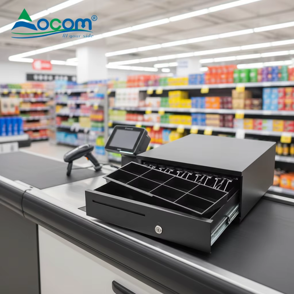 Versatile POS Cash Drawer - Compatible with 5B8C/6B4C Ports, Micro-Switch Sensor Option - COPY - n80kht