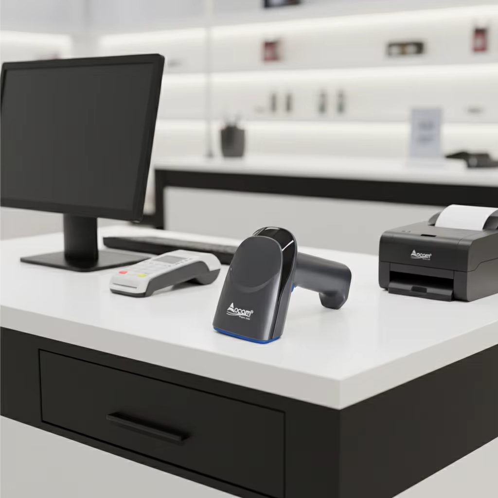 Fast Moving Wired Barcode Reader for Retail Chain and Department Stores