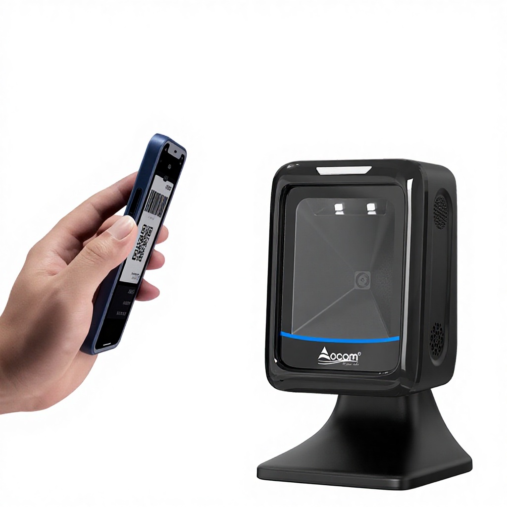 (OCBS-T288) Leitor de código de barras de digitalização automática de alta velocidade USB 2D CMOS QR Code Desktop Scanner de código de barras para supermercado